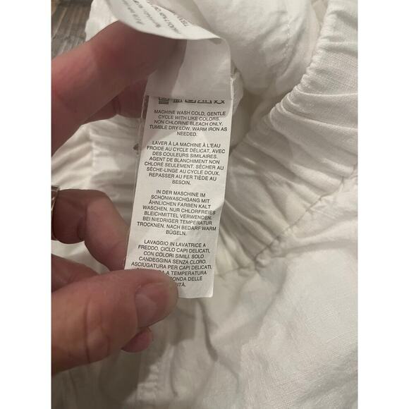 J Crew White Linen Blend Pants Women 10 Summer Spring Beach Cruise Vacation Trip - Picture 9 of 10